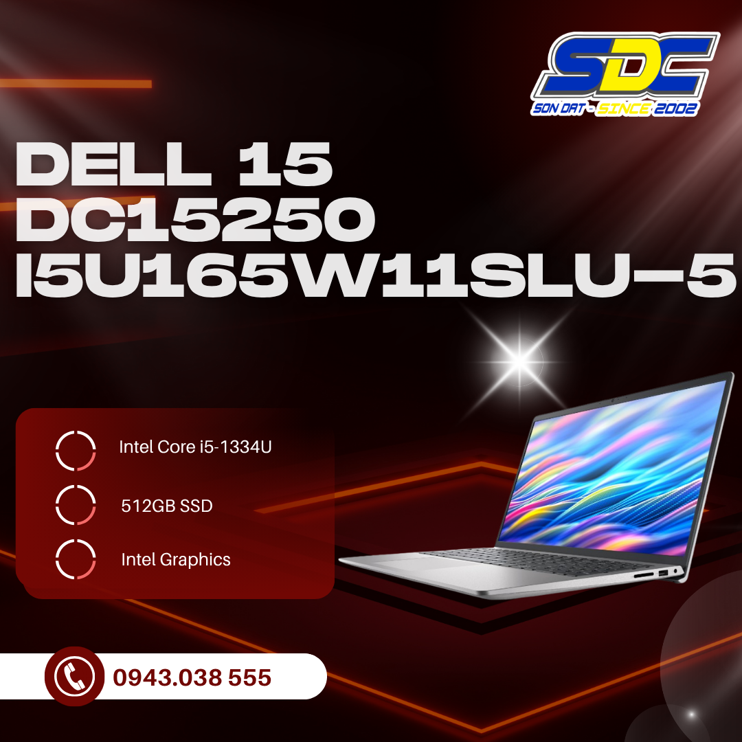 Dell 15 DC15250 i5U165W11SLU-5  là lựa chọn Laptop lý tưởng cho sinh viên, nhân viên văn phòng