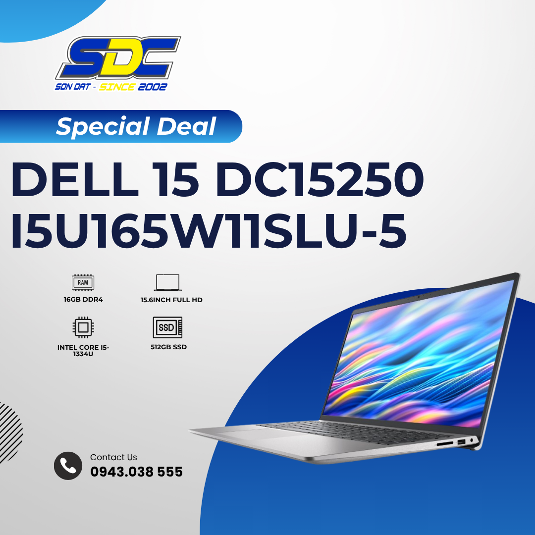 Dell 15 DC15250 i5U165W11SLU-5  là lựa chọn Laptop lý tưởng cho sinh viên, nhân viên văn phòng