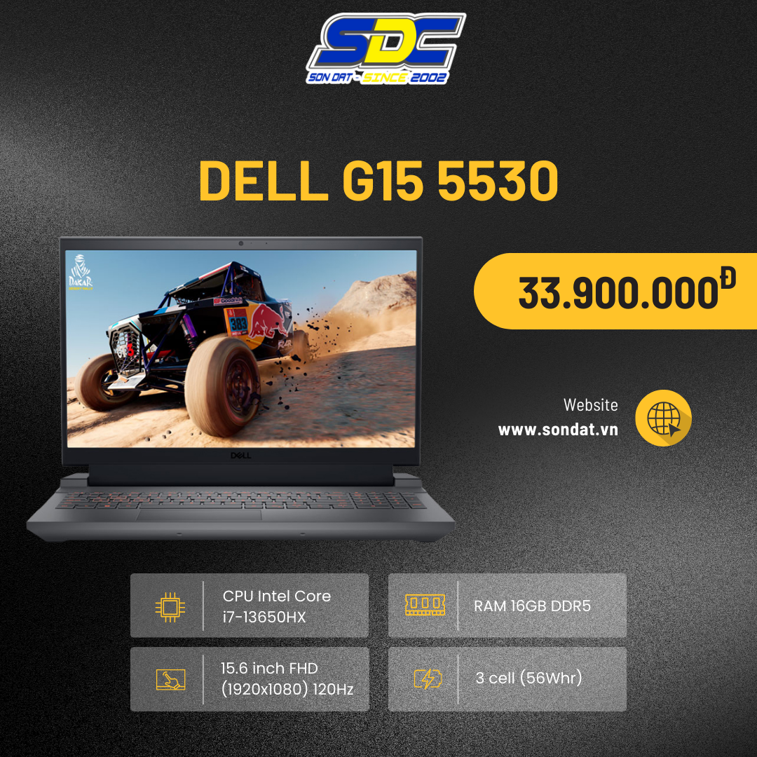 Dell G15 5530 đi kèm với 16 GB RAM DDR5 4800 MHz và hỗ trợ 2 khe cắm RAM