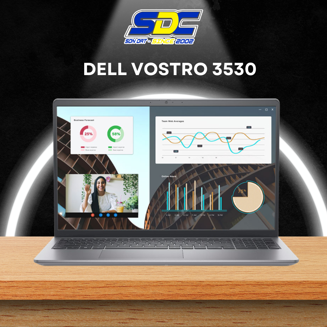 Dell Vostro 3530 sở hữu cấu hình mạnh mẽ với Intel Core i7 thế hệ 13 cùng RAM 16GB DDR4