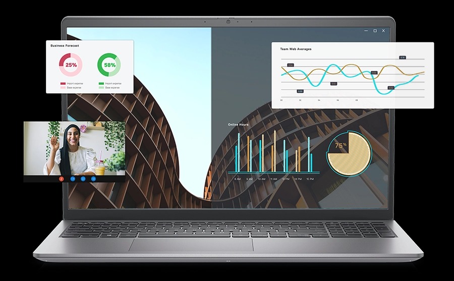 Dell Vostro 3530 được trang bị bộ vi xử lý Intel Core i7-1355U mạnh mẽ