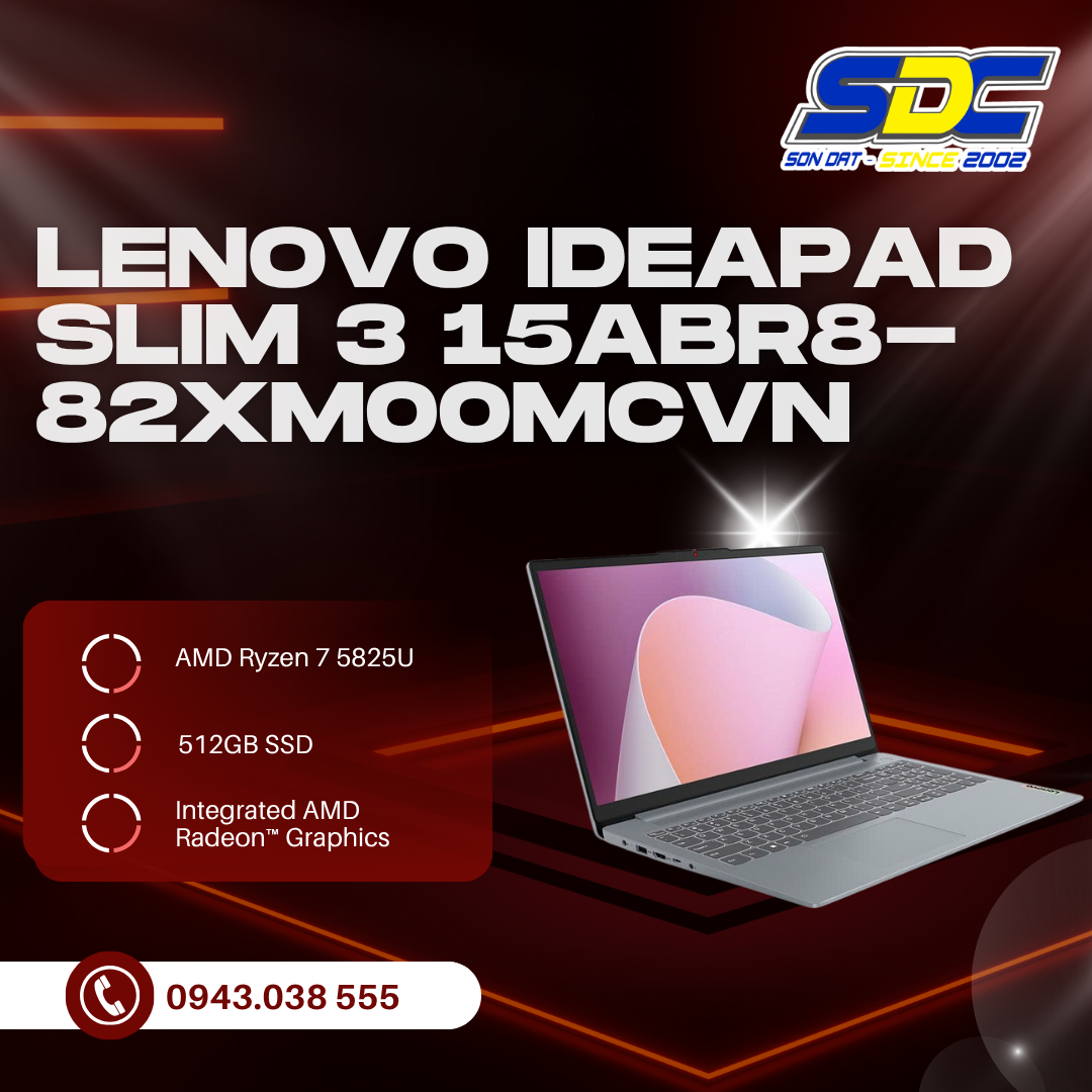 Lenovo Ideapad Slim 3 15ABR8- 82XM00MCVN được thiết kế để đáp ứng nhu cầu đa dạng của người dùng