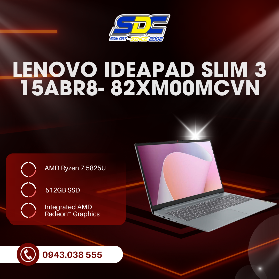Lenovo Ideapad Slim 3 15ABR8- 82XM00MCVN được thiết kế để đáp ứng nhu cầu đa dạng của người dùng
