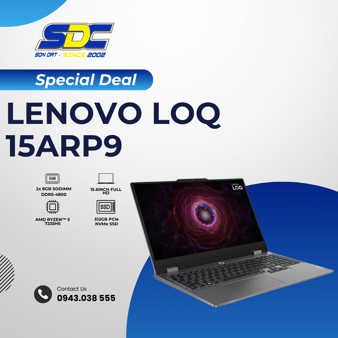 Lenovo LOQ 15ARP9 là một chiếc laptop trong dòng gaming thuộc phân khúc giá rẻ
