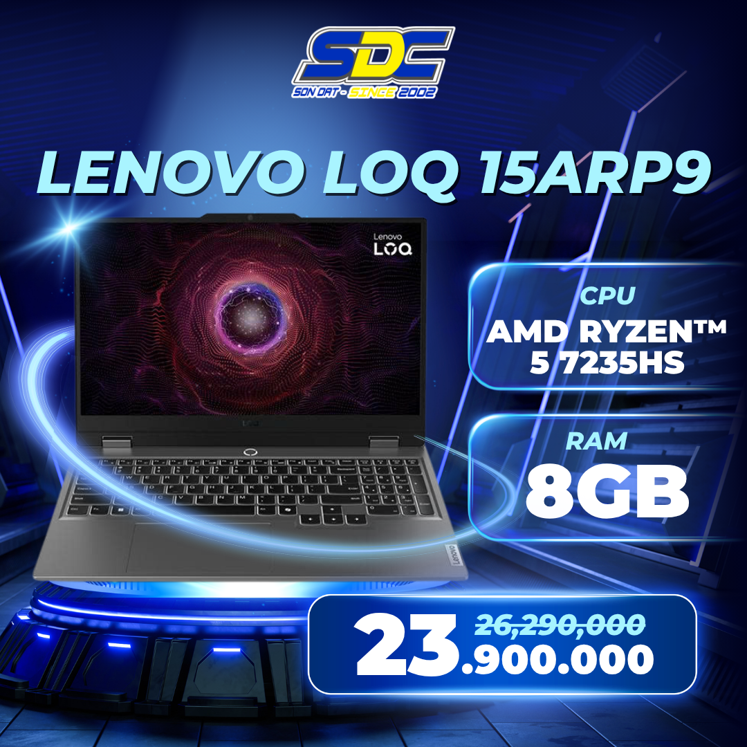 Lenovo LOQ 15ARP9 là một chiếc laptop trong dòng gaming thuộc phân khúc giá rẻ
