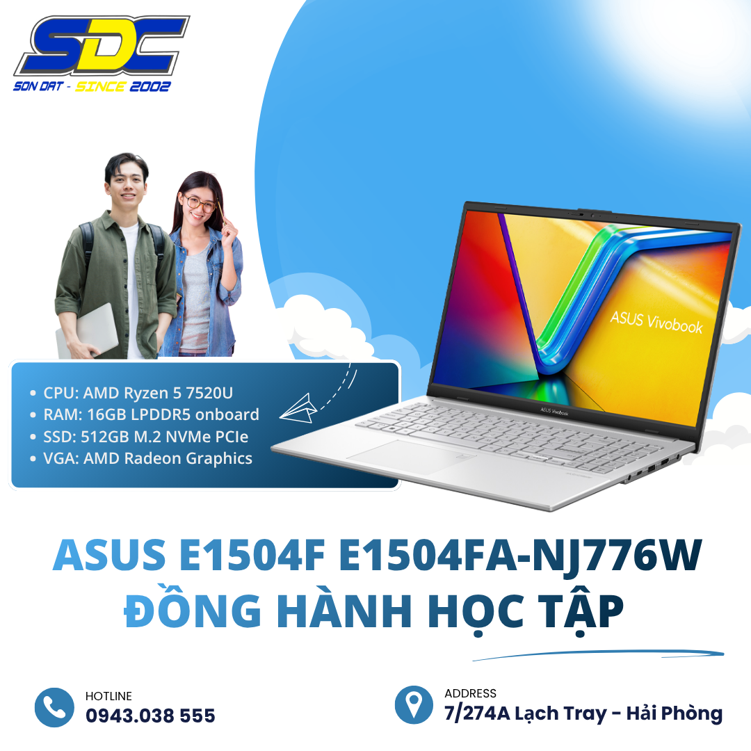 AsusE1504F E1504FA-NJ776W mang phong cách thiết kế sang trọng, hiệu năng mạnh mẽ cùng tính đa năng sử dụng