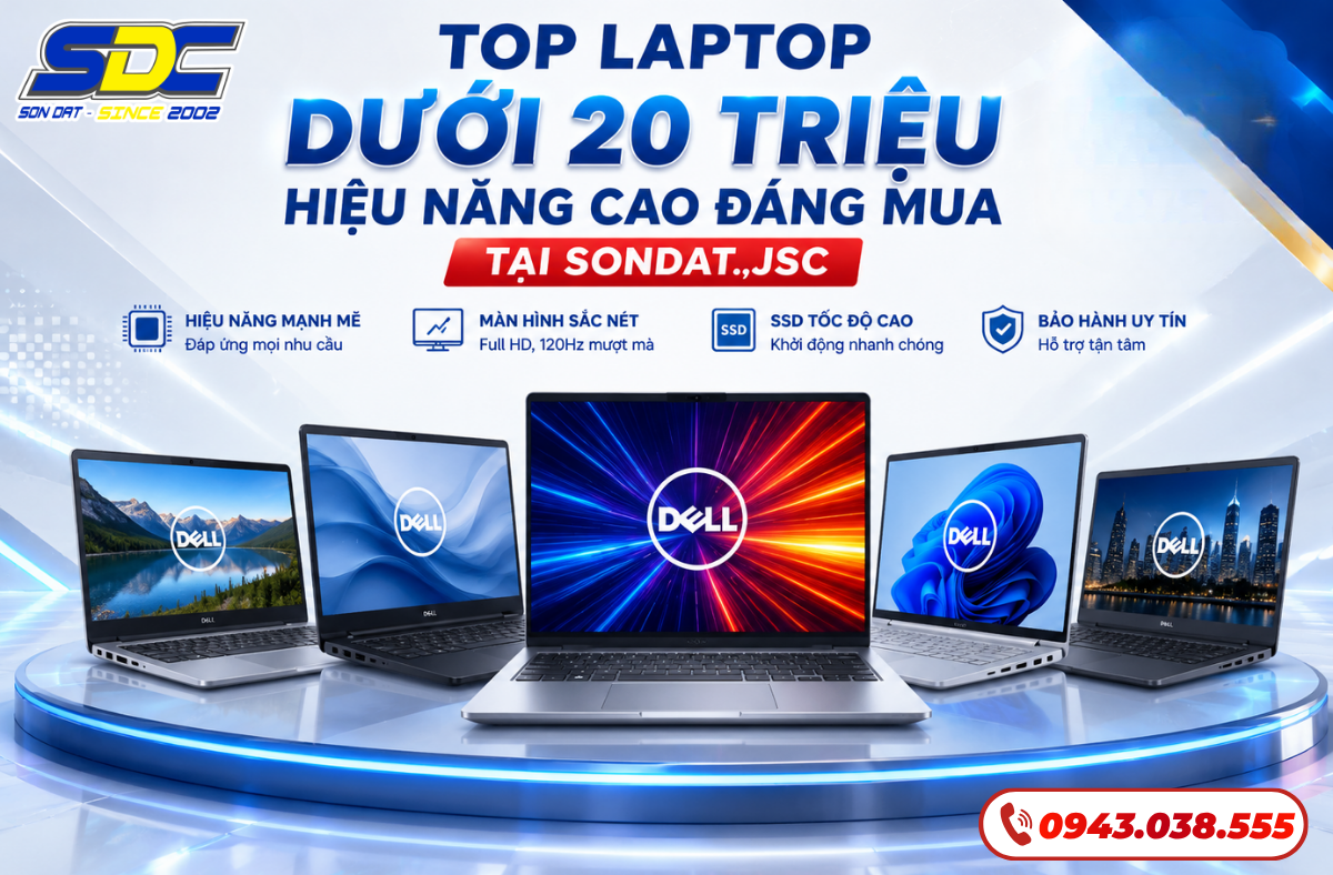 Top laptop dưới 20 triệu hiệu năng cao đáng mua tại SONDAT.,JSC