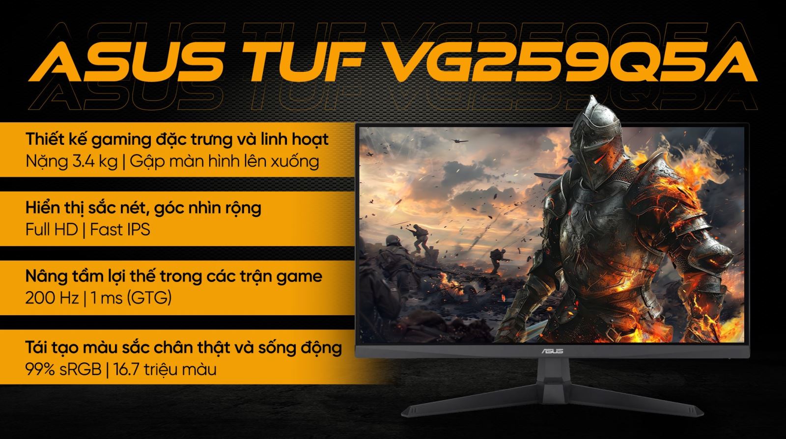 Màn Hình Gaming ASUS TUF Gaming VG259Q5A bảo vệ thị lực người dùng khi sử dụng lâu dài