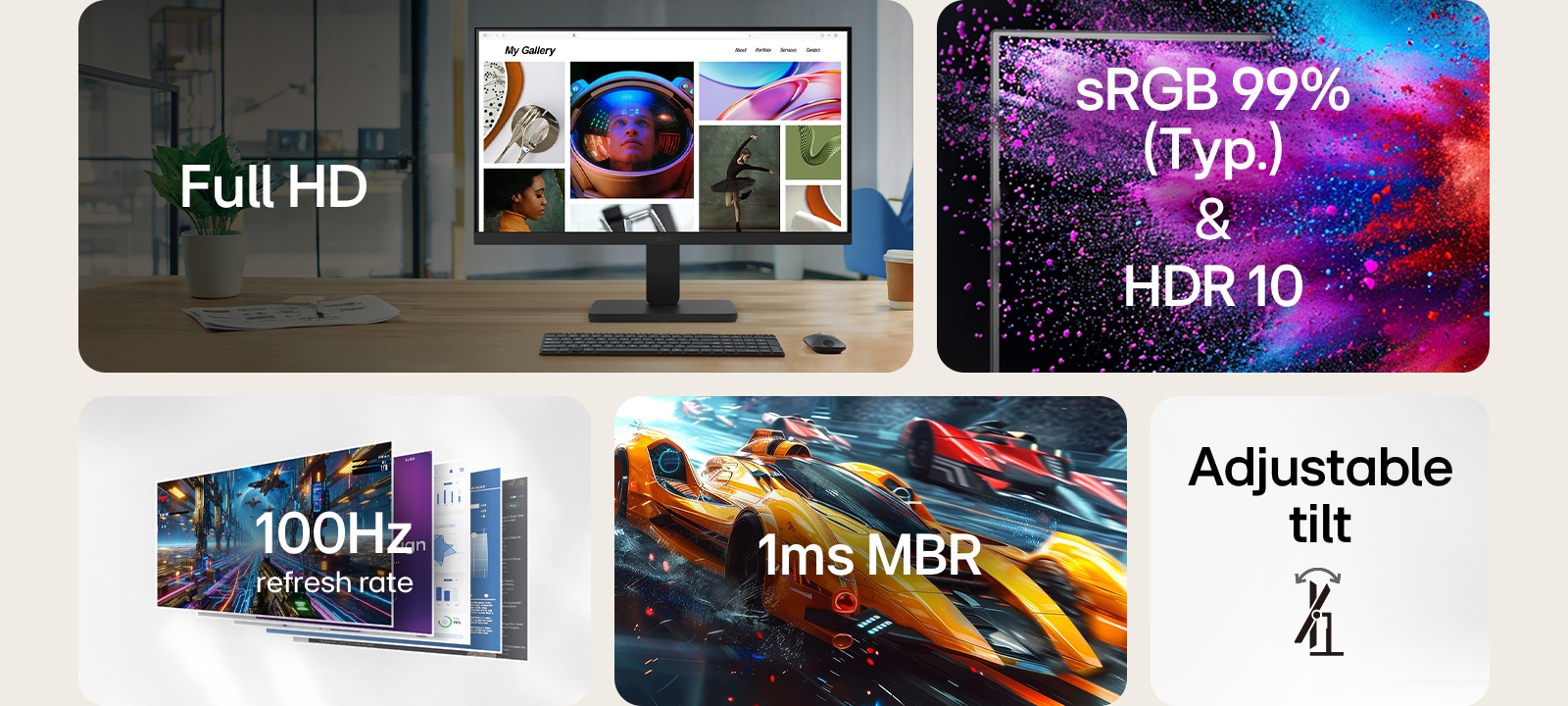 Màn hình LG 22U401A-B.ATVQ cho độ tương phản cao, màu đen sâu và góc nhìn rộng hơn