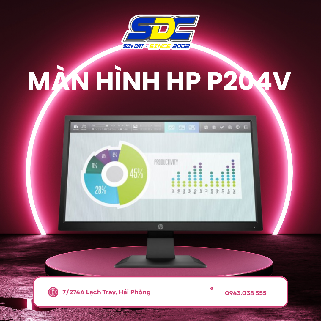 Màn hình HP P204v 5RD66AA có độ phân giải 1600x900 at 60 Hz  cho khả năng hiển thị hình ảnh sắc nét