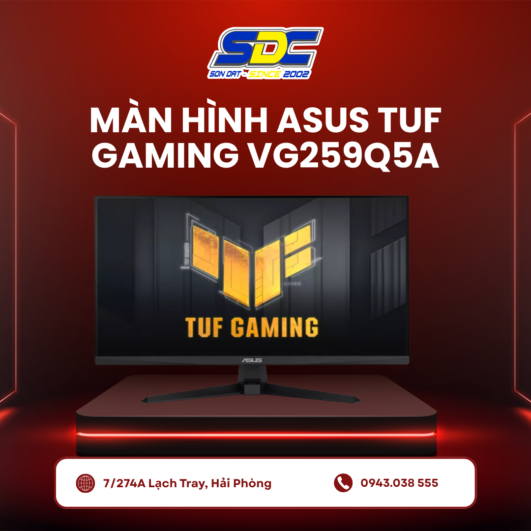Màn Hình Gaming ASUS TUF Gaming VG259Q5A là chiếc màn hình gaming được thiết kế dành riêng cho game thủ