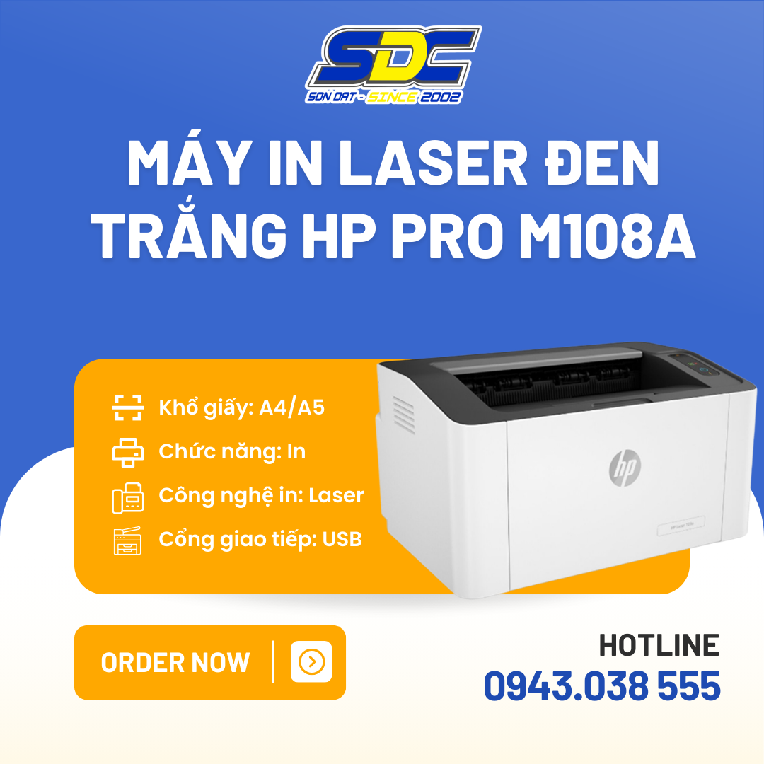 Máy in laser đen trắng HP pro M108A hãng là sự lựa chọn hoàn hảo cho các văn phòng và gia đình