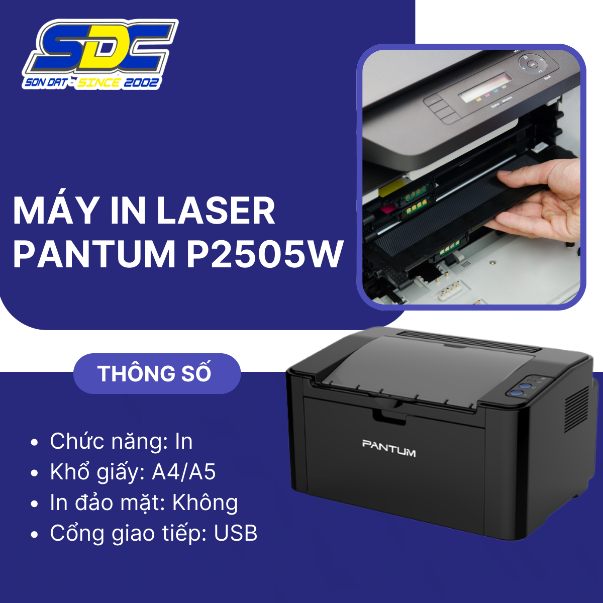 Máy in Laser Pantum P2505W là dòng máy in mới trên thị trường hiện nay