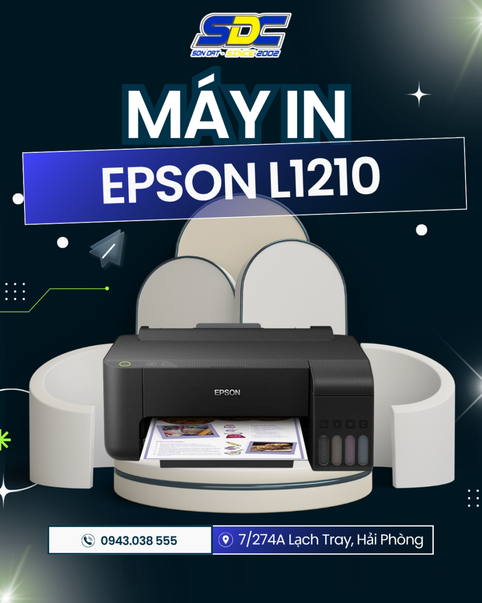 Máy in Epson L1210 nhỏ gọn và kiểu dáng đẹp, phù hợp với không gian của văn phòng của bạn