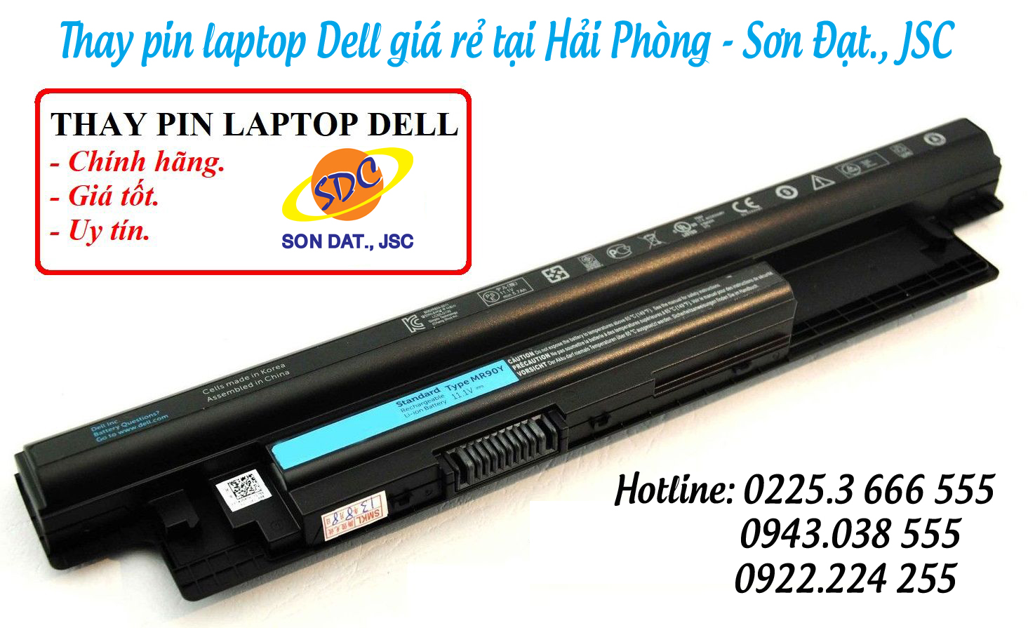 Địa chỉ thay pin laptop Dell chính hãng tại Hải Phòng