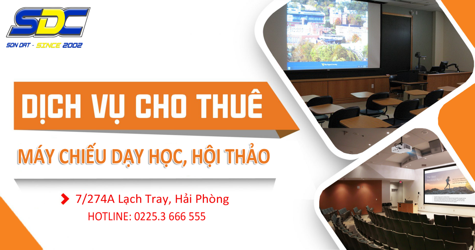 Sơn Đạt.,JSC cung cấp dịch vụ cho thuê máy chiếu, màn chiếu chất lượng, giá rẻ tại Hải Phòng