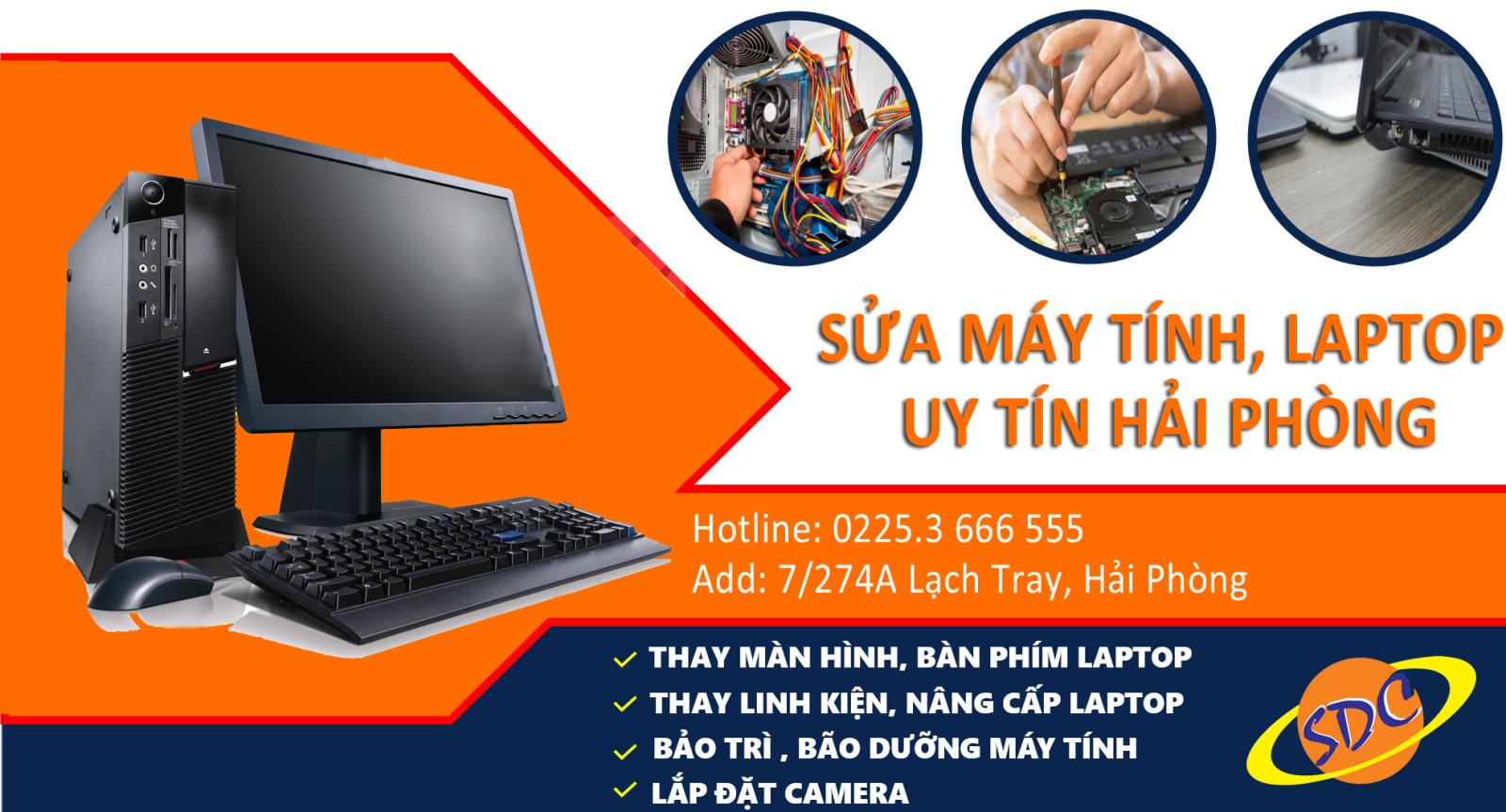 Sửa chữa máy tính nhanh chóng, chuyên nghiệp Hải Phòng chọn ngay Sơn Đạt.,JSC