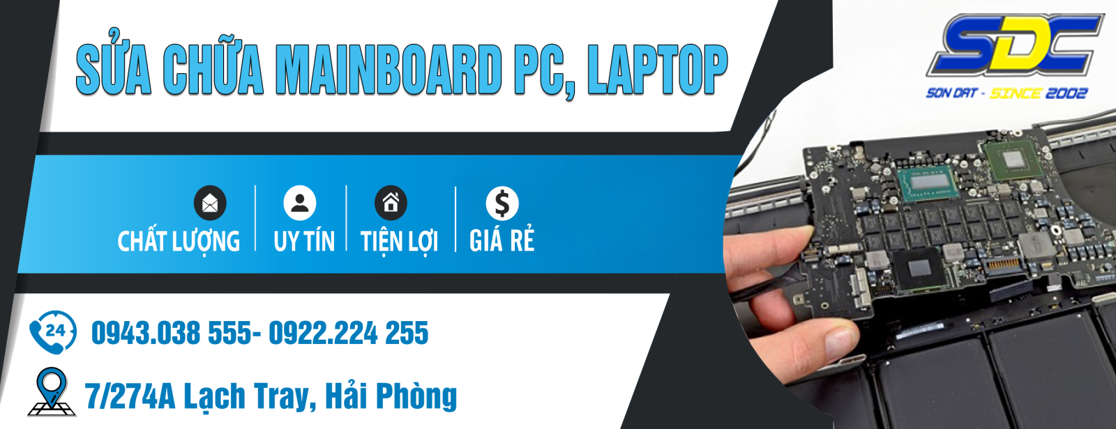 Dịch vụ sửa chữa main pc, laptop uy tín, giá rẻ tại Hải Phòng