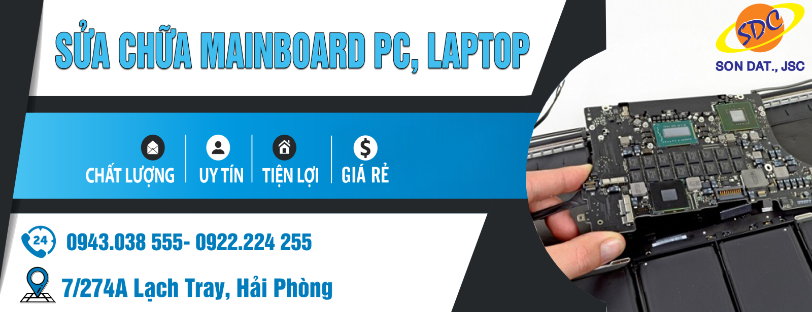 Dịch vụ sửa chữa main pc, laptop uy tín, giá rẻ tại Hải Phòng