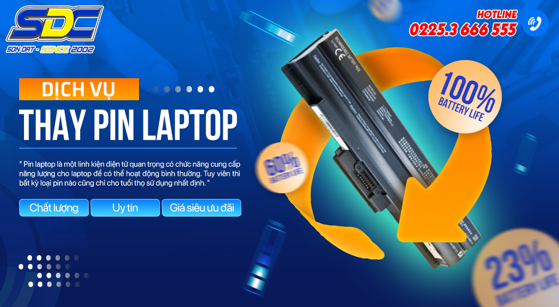 Bệnh Viện Máy Tính Sơn Đạt là nơi chuyên thay Pin laptop uy tín đúng giá