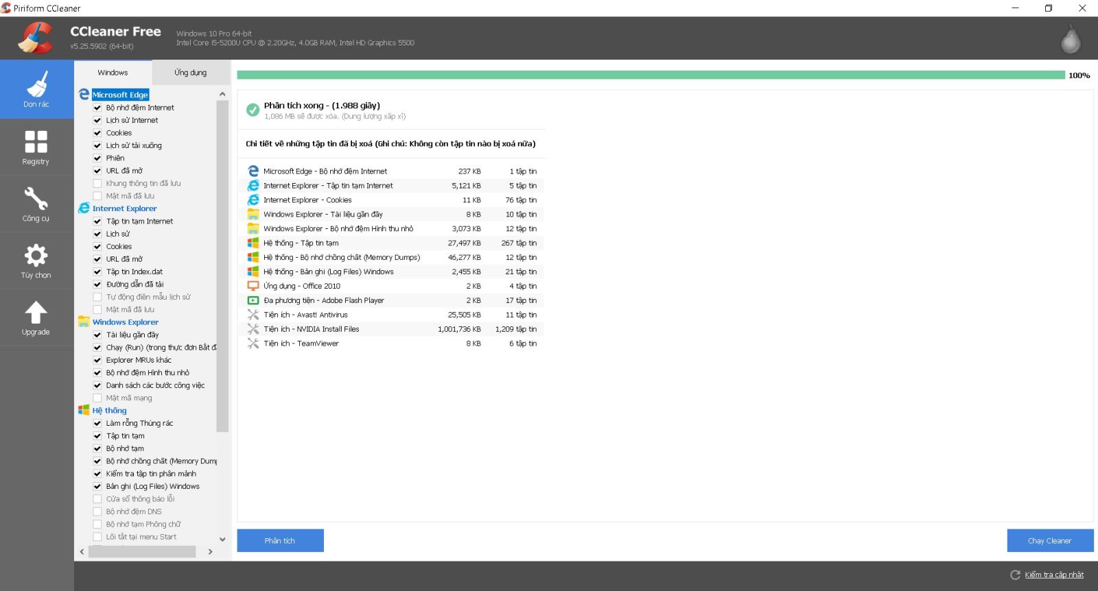 Hướng dẫn dọn rác, tăng tốc máy tính bằng CCleaner