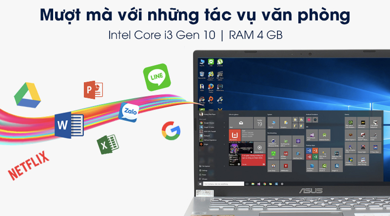 Notebook Asus X509JA-EJ480T Core i3 1005G1 4GB 256GB 15.6''F Win 10 Màu Bạc