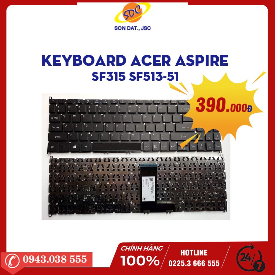 Sơn Đạt.,JSC phân phối chính hãng Keyboard Acer Aspire SF315 SF513-51 SF531-51 