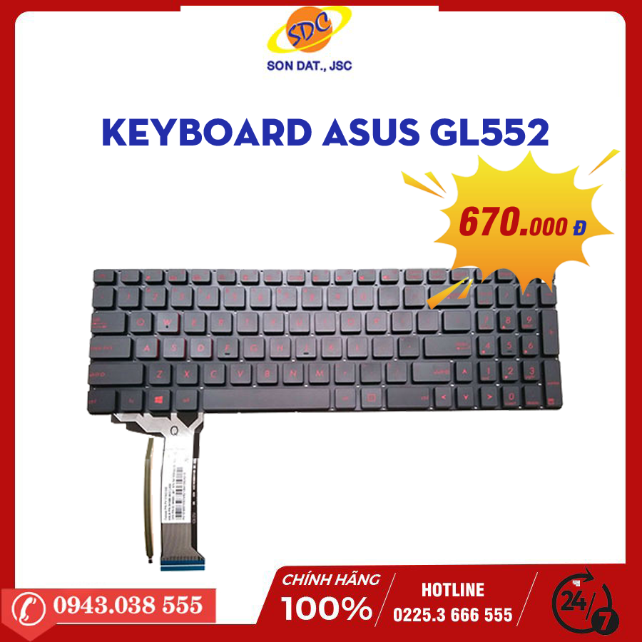 Keyboard Notebook Asus GL552 chất lượng, giá tốt tại Hải Phòng