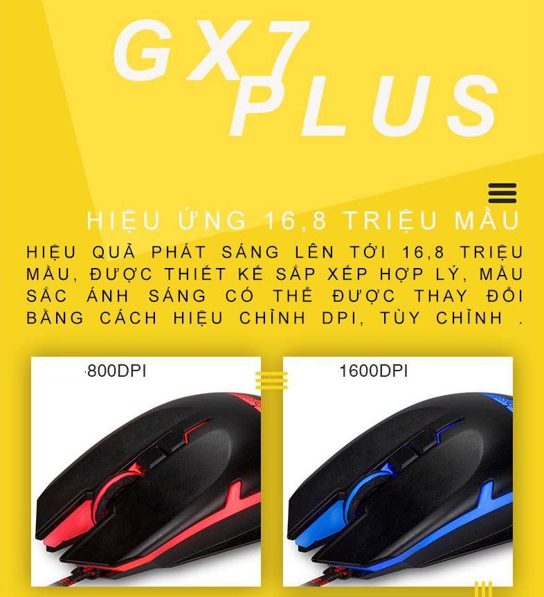 Sơn Đạt,JSC chuyên phân phối chính hãng Chuột Game Newmen GX7-Plus Led RGB 