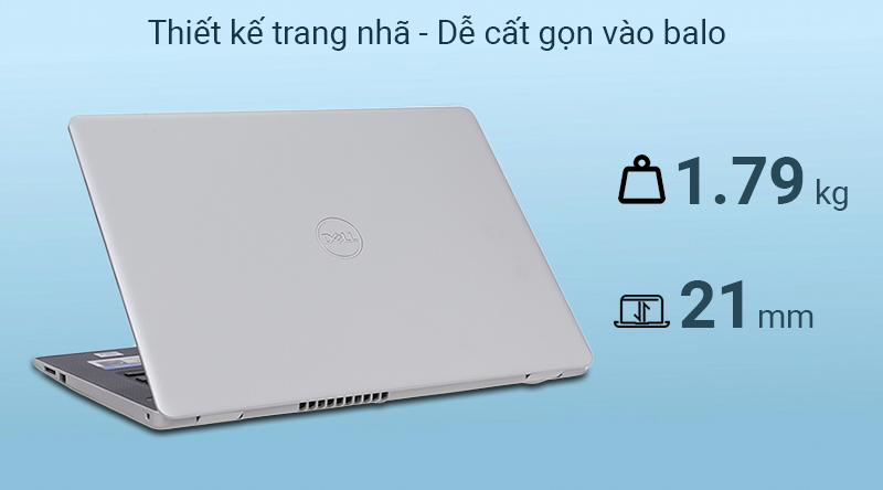 Laptop Dell Inspiron 3493  được làm từ vỏ nhựa chắc chắn