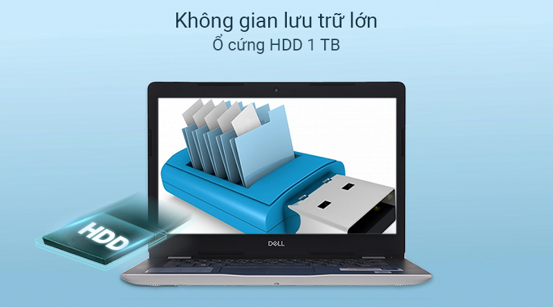 Laptop Dell Inspiron 3493 có một không gian lưu trữ cực lớn