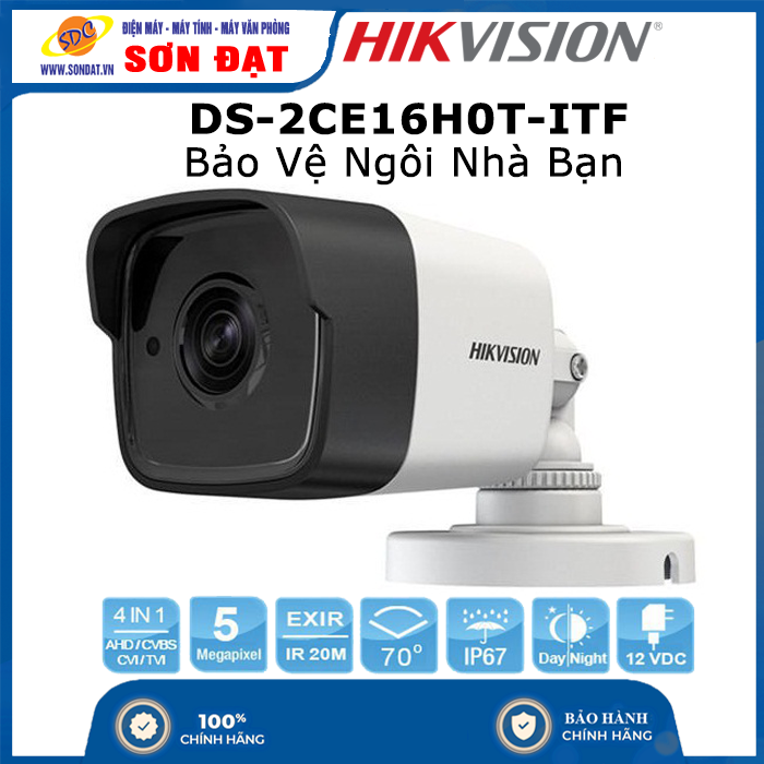 HDTVI 5MP Hikvision DS-2CE16H0T-ITF uy tín, chất lượng Hải Phòng