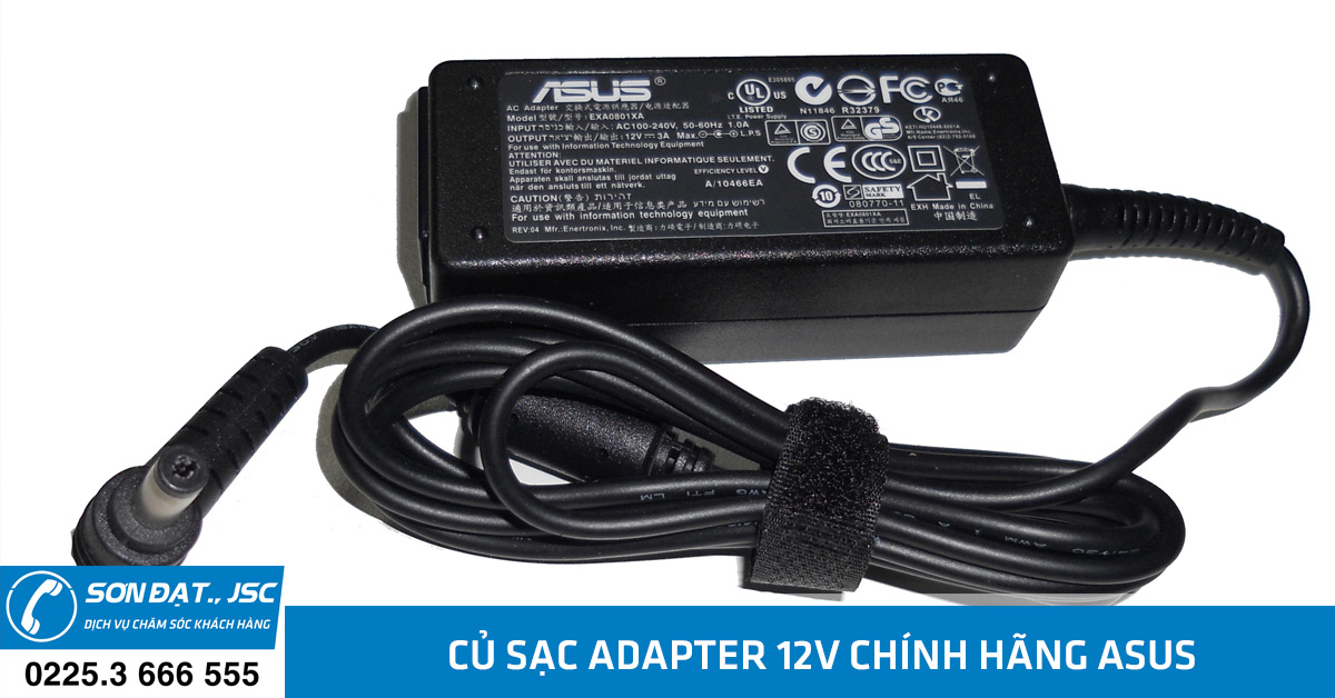 củ sạc adapter 12v chính hãng asus