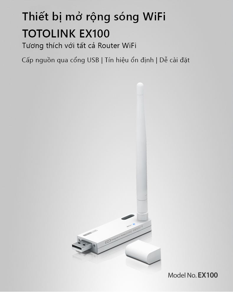 Kích sóng Totolink EX100 150Mbps (1 râu)