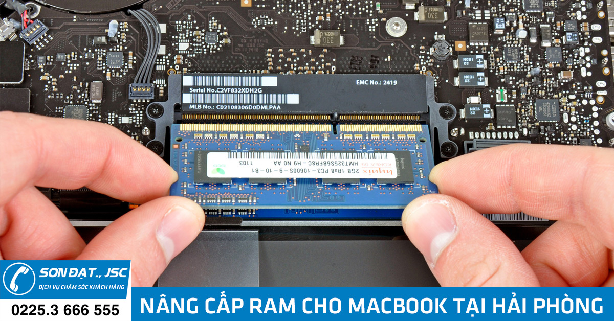 nâng cấp ram chính hãng cho macbook