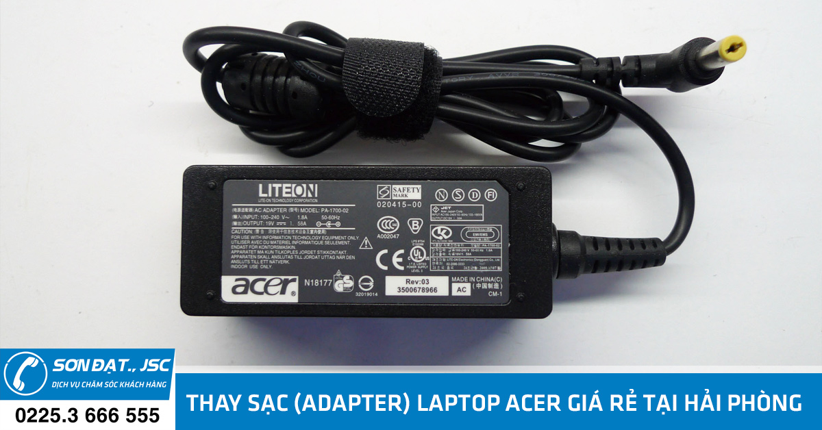 thay sạc adapter cho laptop acer