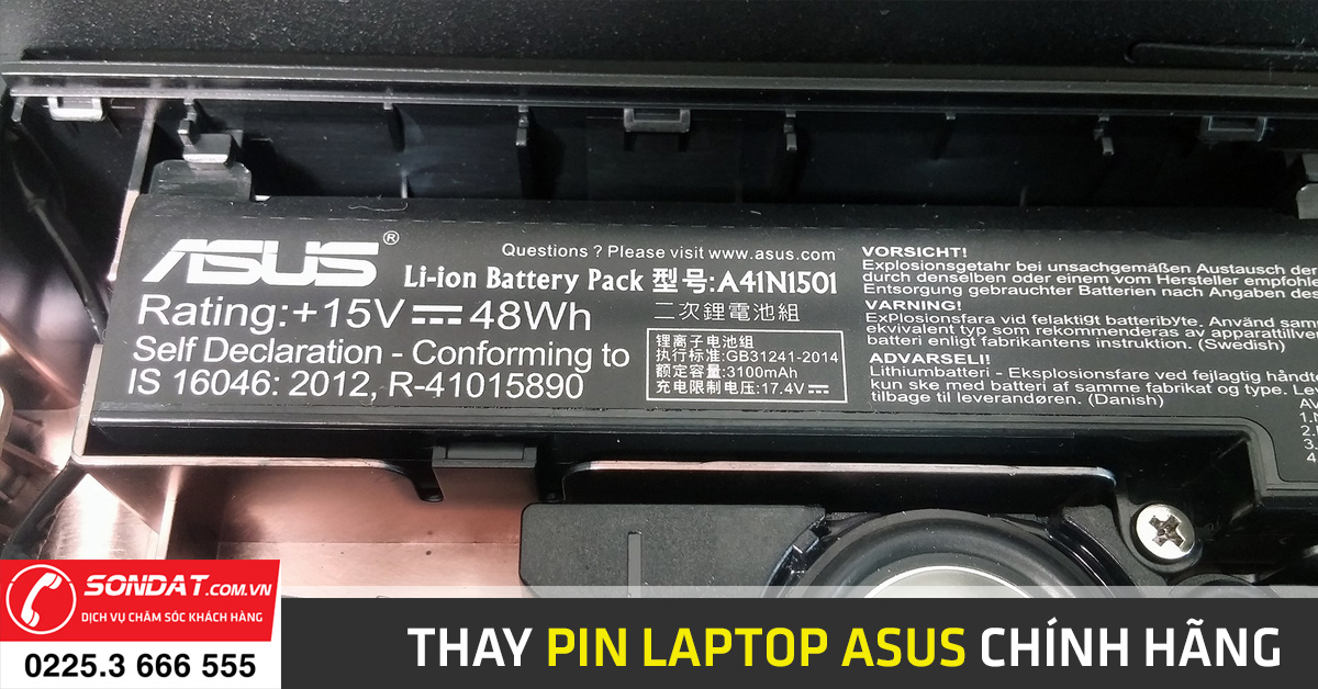 thay pin laptop asus chính hãng