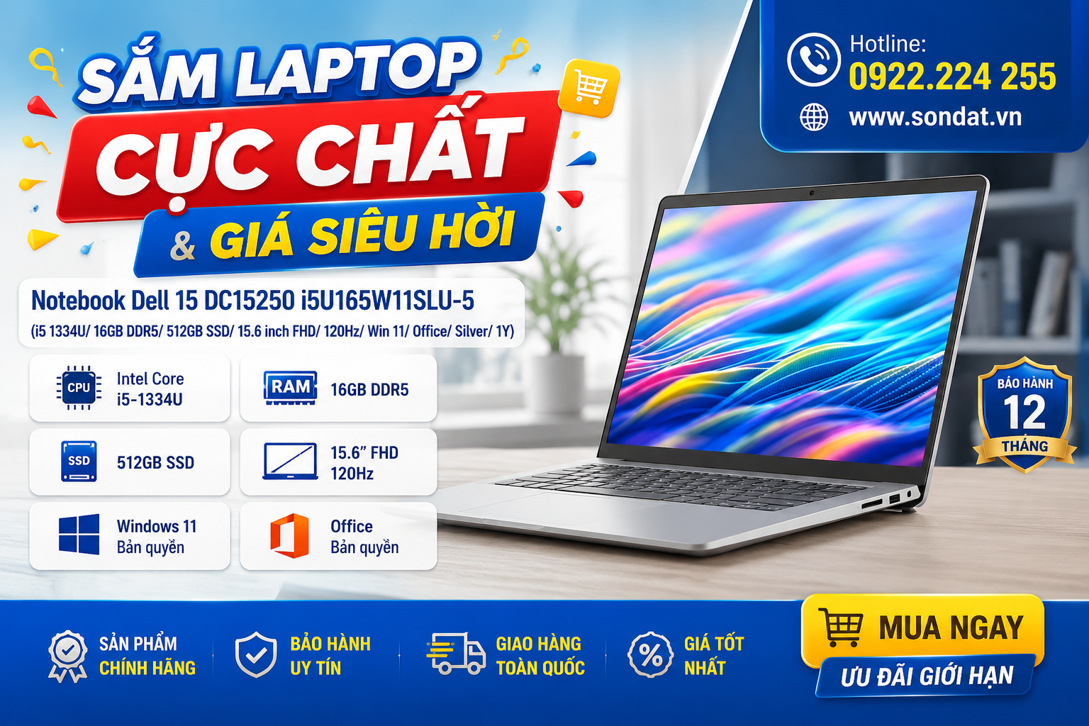 Đánh Giá Chi Tiết Laptop Notebook Dell 15 DC15250: Hiệu Năng Mạnh Mẽ, Màn Hình 120Hz Đỉnh Cao