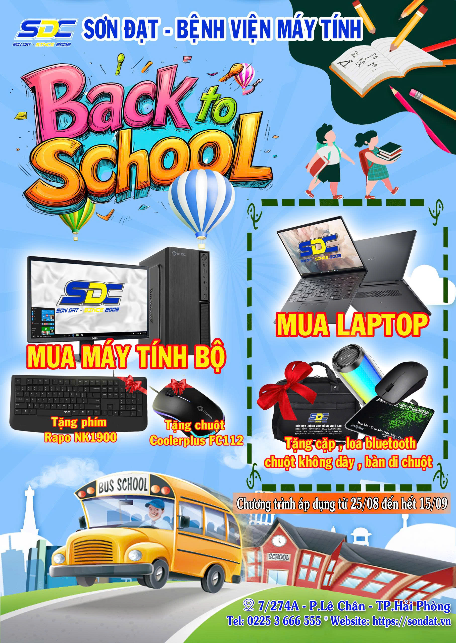 BACK TO SCHOOL – ƯU ĐÃI CỰC HOT TỪ SONDAT., JSC