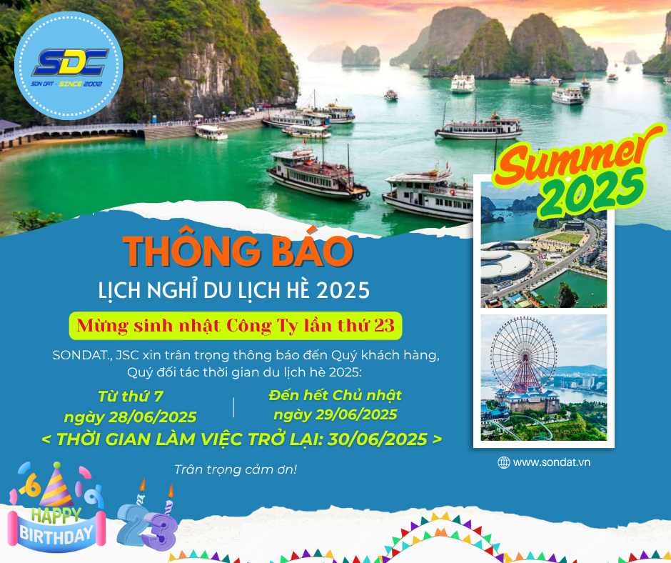 SONDAT., JSC : THÔNG BÁO DU LỊCH HÈ 2025 