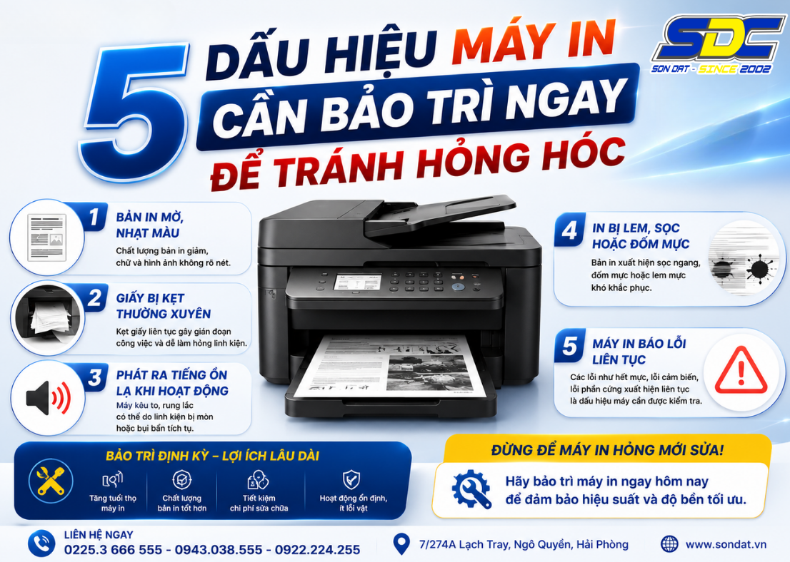 5 Dấu Hiệu Máy In Cần Bảo Trì Ngay Để Tránh Hỏng Hóc