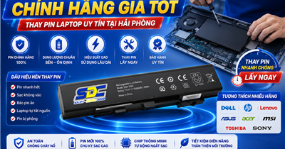 Pin Laptop Chính Hãng Giá Tốt – Thay Pin Laptop Uy Tín Tại Hải Phòng