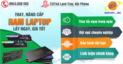 Sơn Đạt.,JSC chuyên cung cấp RAM laptop chính hãng, giá rẻ Hải Phòng