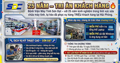 25 NĂM UY TÍN: BỆNH VIỆN MÁY TÍNH SƠN ĐẠT TRI ÂN KHÁCH HÀNG – MIỄN PHÍ KIỂM TRA & CÀI ĐẶT LAPTOP