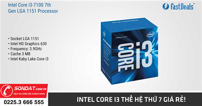 Mua chip intel core i3 thế hệ thứ 7 giá rẻ tại Hải Phòng