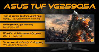 Đánh Giá ASUS TUF Gaming VG259Q5A – Màn Hình 200Hz Siêu Mượt Cho Game Thủ