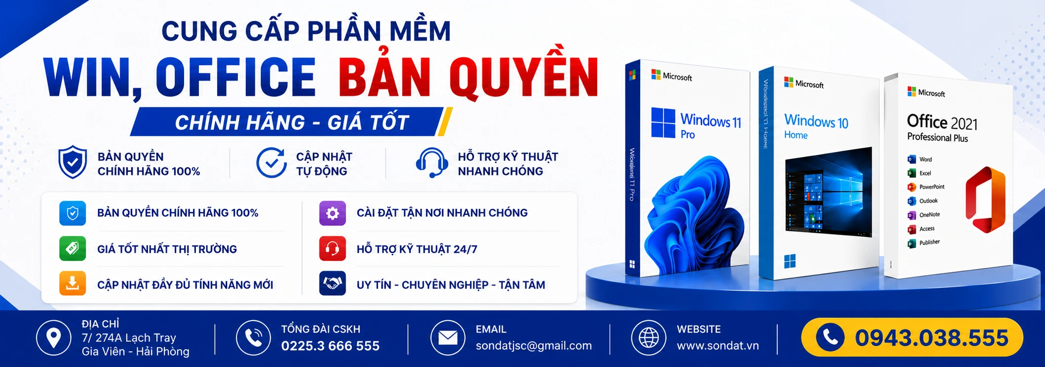 Cung cấp phần mềm Win, Office bản quyền